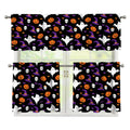 Happy Halloween Ghost Pattern Print 3 Piece Kitchen Curtains