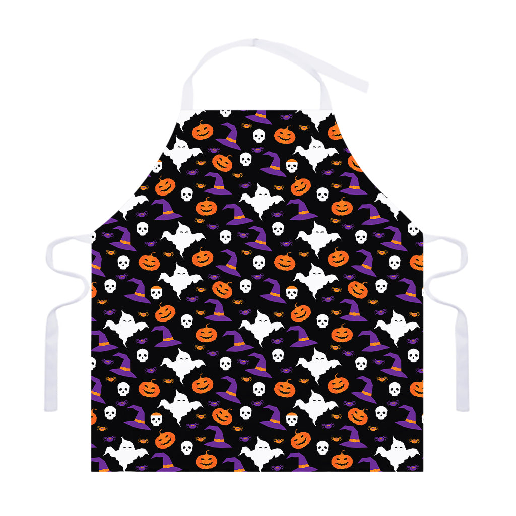 Happy Halloween Ghost Pattern Print Adjustable Apron