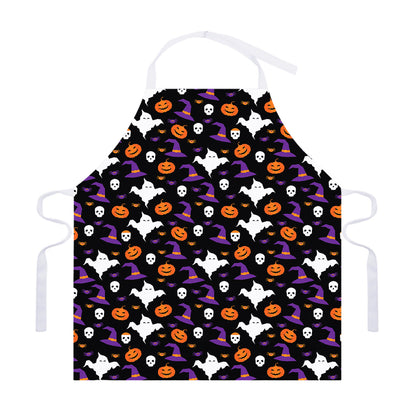 Happy Halloween Ghost Pattern Print Adjustable Apron
