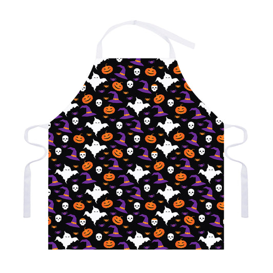 Happy Halloween Ghost Pattern Print Adjustable Apron