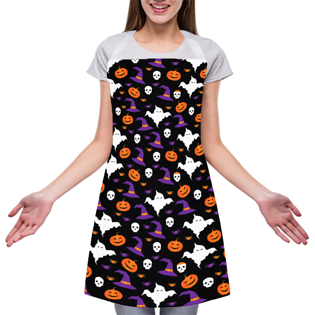 Happy Halloween Ghost Pattern Print Adjustable Apron