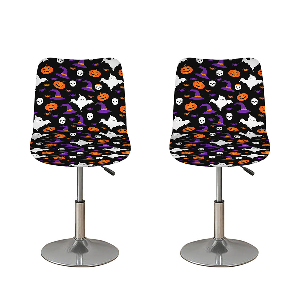 Happy Halloween Ghost Pattern Print Bar Stool Covers