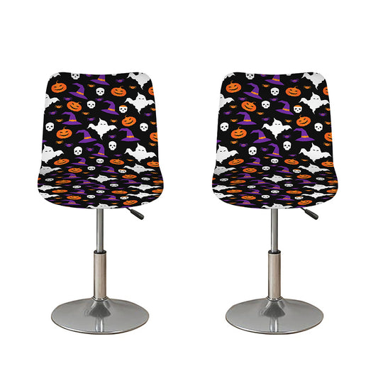 Happy Halloween Ghost Pattern Print Bar Stool Covers