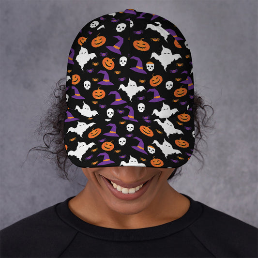Happy Halloween Ghost Pattern Print Baseball Cap