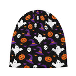 Happy Halloween Ghost Pattern Print Beanie