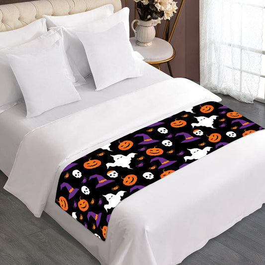 Happy Halloween Ghost Pattern Print Bed Runner
