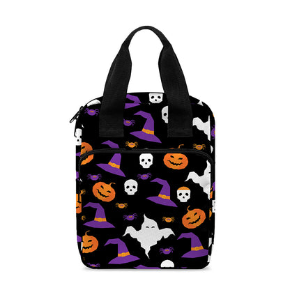 Happy Halloween Ghost Pattern Print Bible Tote Bag