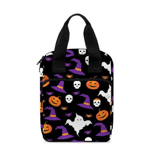 Happy Halloween Ghost Pattern Print Bible Tote Bag