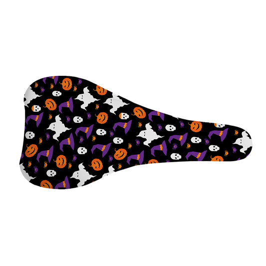Happy Halloween Ghost Pattern Print Bicycle Seat Cover