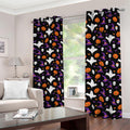 Happy Halloween Ghost Pattern Print Dimout Grommet Curtains