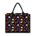 Happy Halloween Ghost Pattern Print Canvas Tote Bag