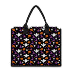 Happy Halloween Ghost Pattern Print Canvas Tote Bag