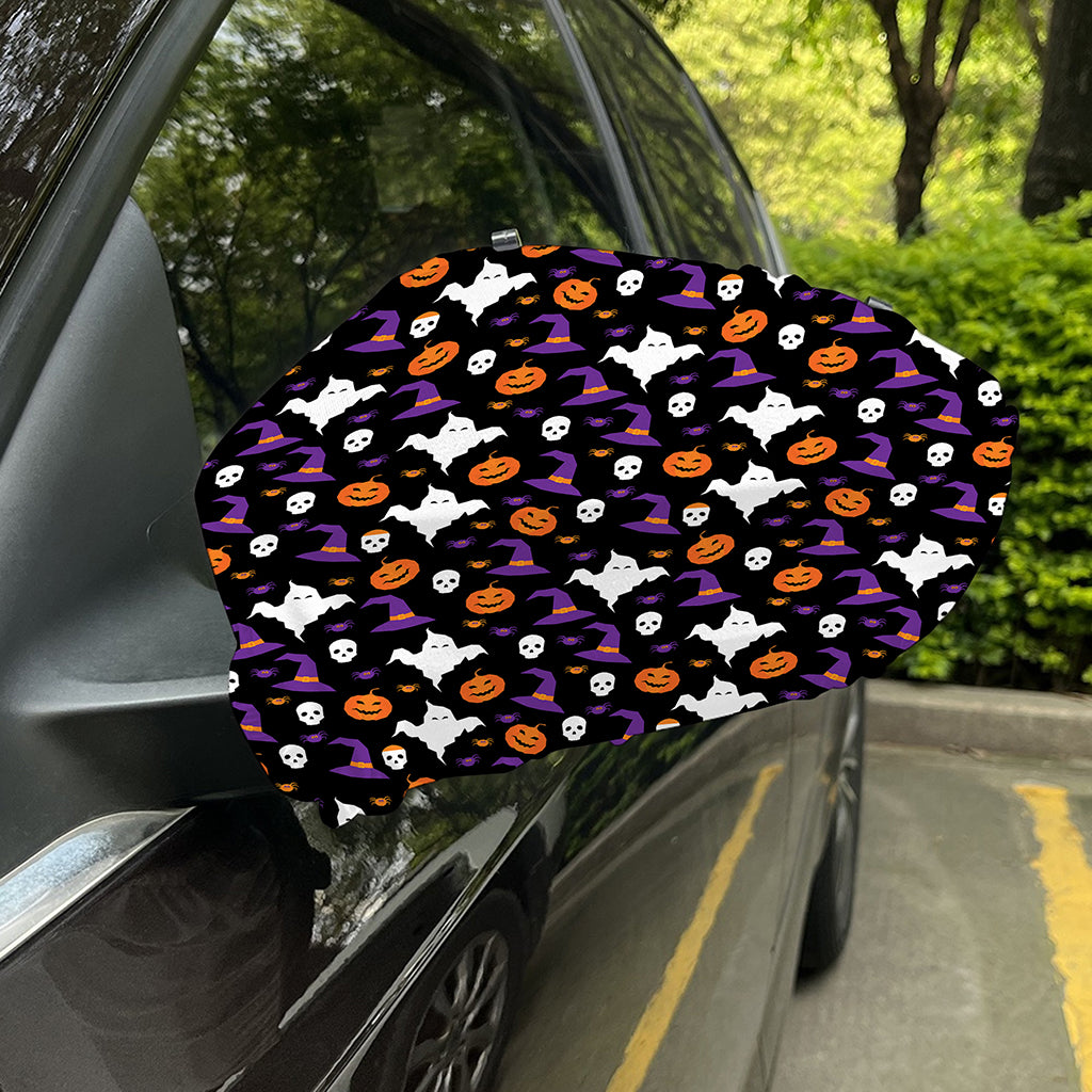Happy Halloween Ghost Pattern Print Car Side Mirror Covers