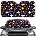 Happy Halloween Ghost Pattern Print Car Windshield Sun Shade