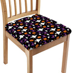 Happy Halloween Ghost Pattern Print Chair Cushion Cover
