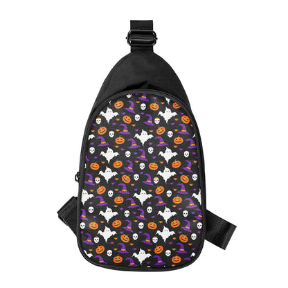 Happy Halloween Ghost Pattern Print Chest Bag