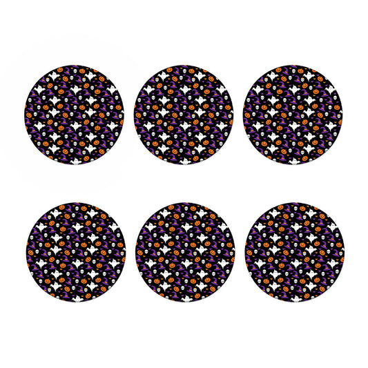 Happy Halloween Ghost Pattern Print Coaster Set