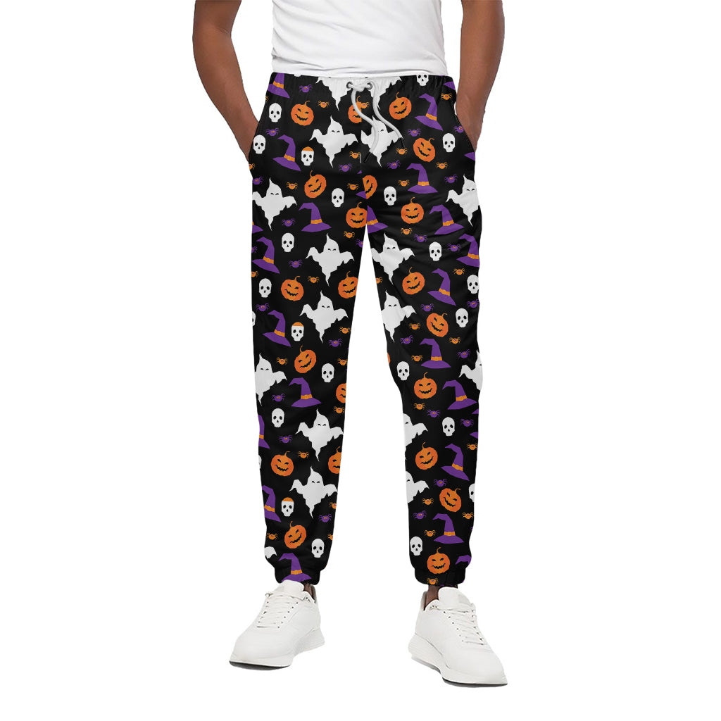 Happy Halloween Ghost Pattern Print Cotton Pants