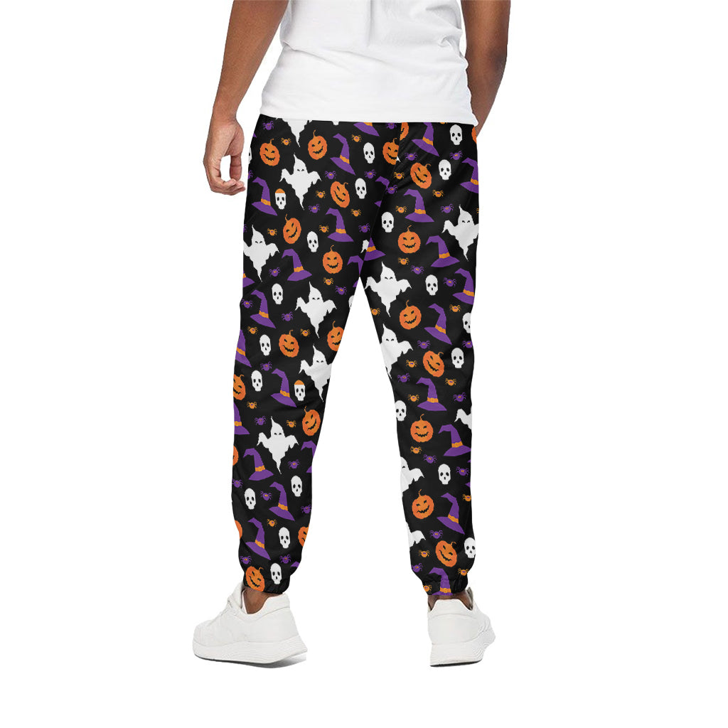 Happy Halloween Ghost Pattern Print Cotton Pants