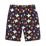 Happy Halloween Ghost Pattern Print Cotton Shorts