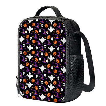 Happy Halloween Ghost Pattern Print Crossbody Lunch Bag