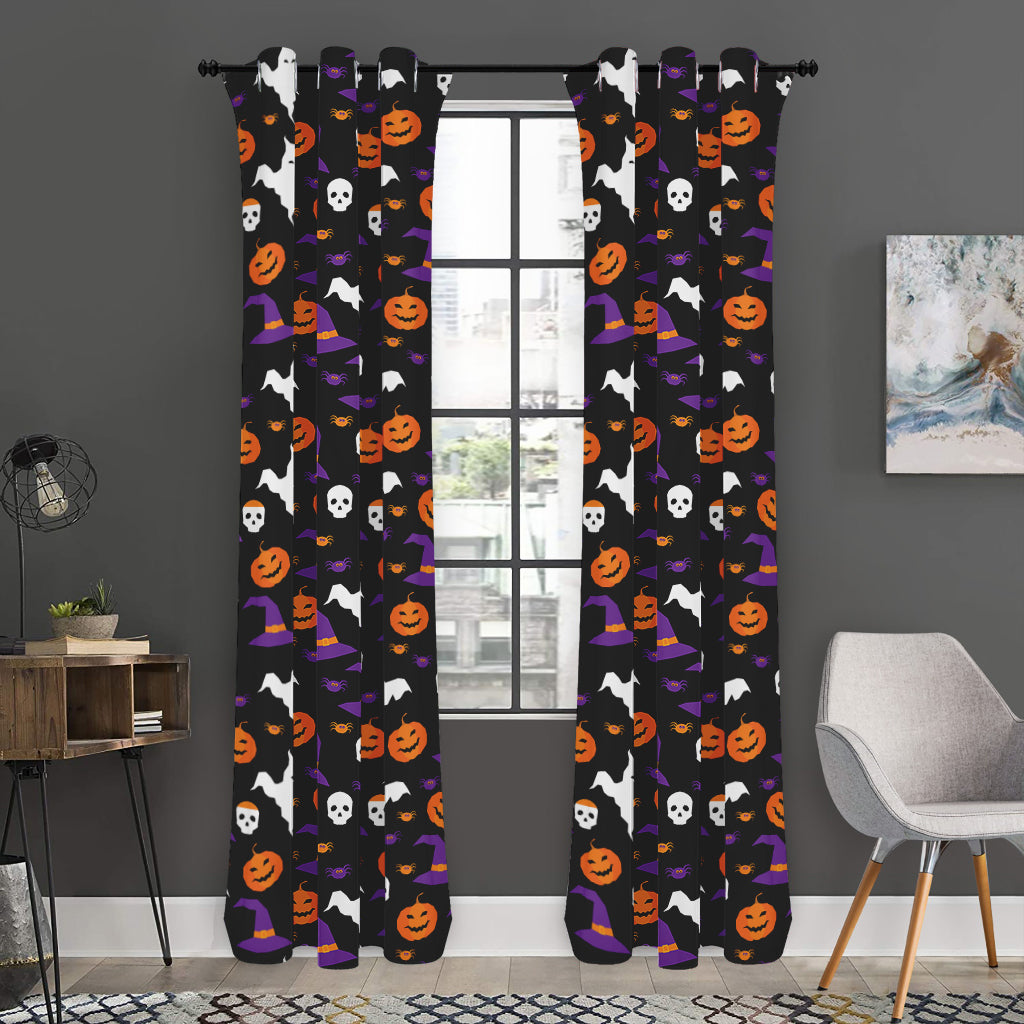 Happy Halloween Ghost Pattern Print Curtain