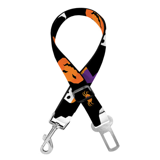 Happy Halloween Ghost Pattern Print Dog Seat Belt