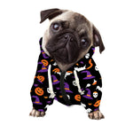 Happy Halloween Ghost Pattern Print Dog Zip Up Hoodie