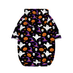 Happy Halloween Ghost Pattern Print Dog Zip Up Hoodie