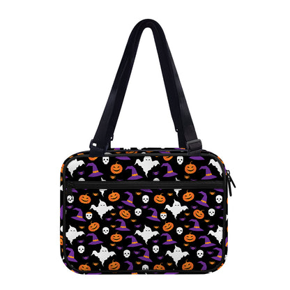 Happy Halloween Ghost Pattern Print Double Strap Bible Bag