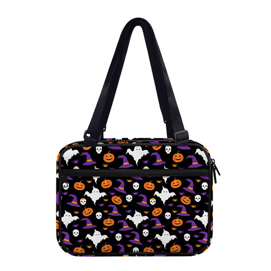 Happy Halloween Ghost Pattern Print Double Strap Bible Bag