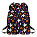 Happy Halloween Ghost Pattern Print Drawstring Backpack
