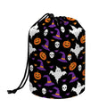 Happy Halloween Ghost Pattern Print Drawstring Makeup Bag