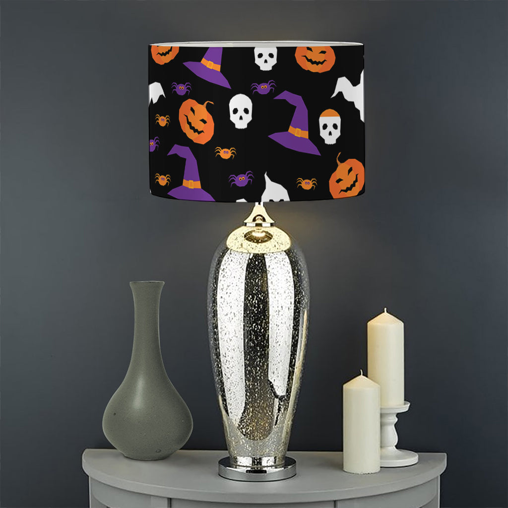 Happy Halloween Ghost Pattern Print Drum Lamp Shade