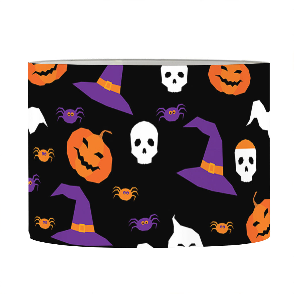 Happy Halloween Ghost Pattern Print Drum Lamp Shade