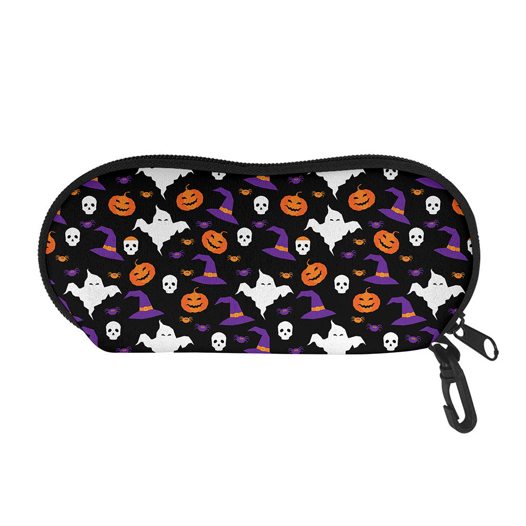 Happy Halloween Ghost Pattern Print Glasses Case