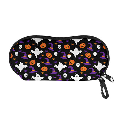 Happy Halloween Ghost Pattern Print Glasses Case