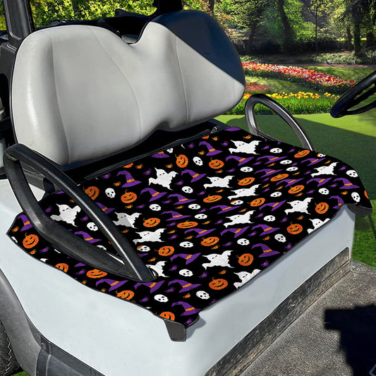 Happy Halloween Ghost Pattern Print Golf Cart Seat Cover
