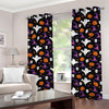 Happy Halloween Ghost Pattern Print Grommet Curtains