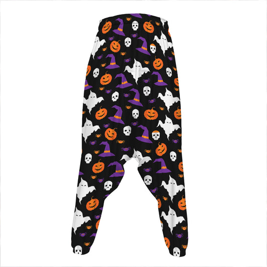 Happy Halloween Ghost Pattern Print Hammer Pants