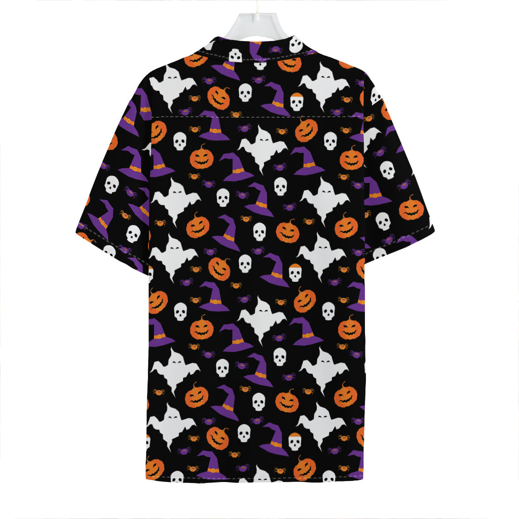 Happy Halloween Ghost Pattern Print Hawaiian Shirt