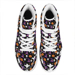Happy Halloween Ghost Pattern Print High Top Leather Sneakers