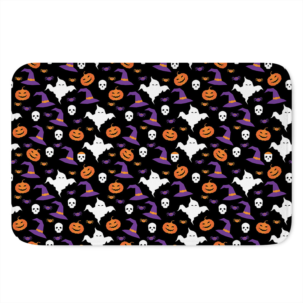 Happy Halloween Ghost Pattern Print Indoor Door Mat