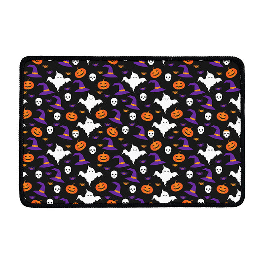 Happy Halloween Ghost Pattern Print Kitchen Mat