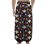 Happy Halloween Ghost Pattern Print Lantern Pants
