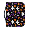 Happy Halloween Ghost Pattern Print Leather Bible Cover