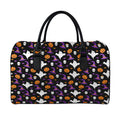 Happy Halloween Ghost Pattern Print Leather Duffel Bag