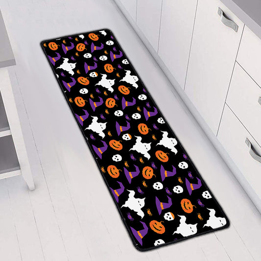 Happy Halloween Ghost Pattern Print Long Kitchen Mat
