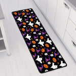 Happy Halloween Ghost Pattern Print Long Kitchen Mat