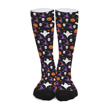 Happy Halloween Ghost Pattern Print Long Socks